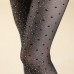 Jassy Women Flocking Rhinestone Decoration Ultra  thin Anti  Hook Breathable Leggings Silk Stockings