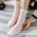 5 Pairs Women Coral Fleece Thickened Solid Color Twist Simple Warmth Socks