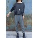 Women gray striped clothes For Women low high design trendy plus size o neck knit sweat tops