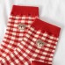 5 Pairs Women Cotton Jacquard Cartoon Little Bear Lattice Patterns Fashion Breathable Socks