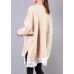 Winter beige knit top silhouette o neck Batwing Sleeve plus size clothing knitwear