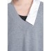 Women gray Sweater dress outfit Design Funny v neck knitted tops