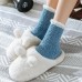 5 Pairs Women Coral Fleece Thickened Solid Color Twist Simple Warmth Socks
