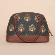 Royal Green Mogra Print Dome Shaped Bag